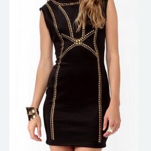 Forever 21 Black Dress with Gold Accents